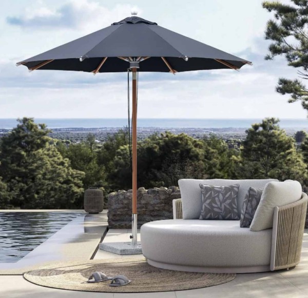 FHUM069 Center Pole Umbrella | 48mm Pole, 8 Ribs, 2.5-4m | Foris Hortus