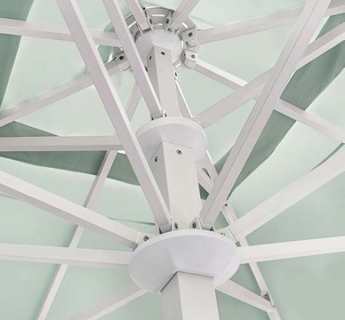 FHUM098 Premium Commercial LED Center Pole Aluminum Patio Umbrella | 3x3m 4x4m 5x5m with Crank & Swivel