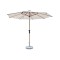 FHUM076 Wood-Grain Aluminum Tilt Center Pole Outdoor Umbrella | 3M Round with LED Light Option
