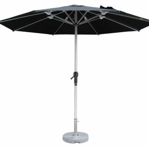 FHUM055 Premium Aluminum Center Pole Outdoor Umbrella with LED & 360° Rotation, Ø3.0M Round