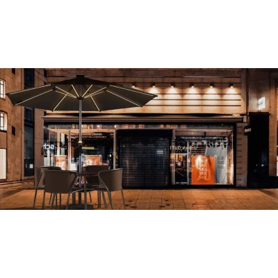 FHUM055 Premium Aluminum Center Pole Outdoor Umbrella with LED & 360° Rotation, Ø3.0M Round