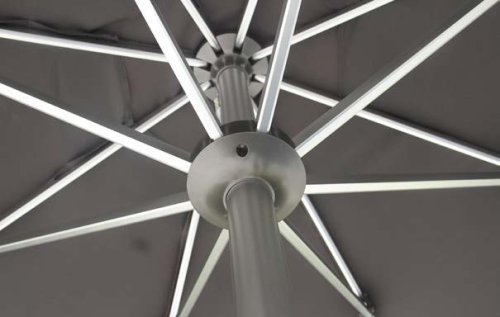 FHUM055 Premium Aluminum Center Pole Outdoor Umbrella with LED & 360° Rotation, Ø3.0M Round
