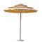 Three-Tier Ventilated Outdoor Patio Umbrella with Wood-Grain Aluminum Pole