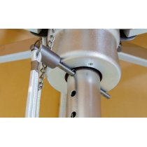 Three-Tier Ventilated Outdoor Patio Umbrella with Wood-Grain Aluminum Pole
