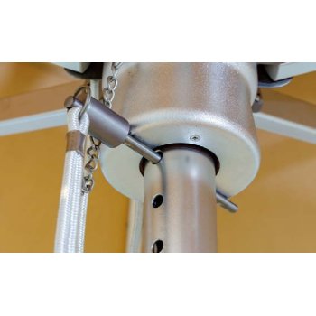 Three-Tier Ventilated Outdoor Patio Umbrella with Wood-Grain Aluminum Pole