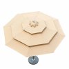 Three-Tier Ventilated Outdoor Patio Umbrella with Wood-Grain Aluminum Pole
