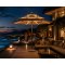 Three-Tier Ventilated Outdoor Patio Umbrella with Wood-Grain Aluminum Pole