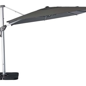 FHUM042(M) Premium Cantilever Roman Umbrella | 360° Rotation 5-Level Height Adjustable Side Post Outdoor Umbrella with LED