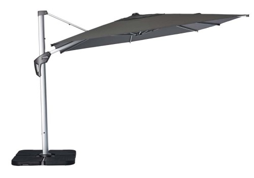 FHUM042(M) Premium Cantilever Roman Umbrella | 360° Rotation 5-Level Height Adjustable Side Post Outdoor Umbrella with LED