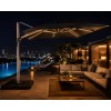 FHUM042(M) Premium Cantilever Roman Umbrella | 360° Rotation 5-Level Height Adjustable Side Post Outdoor Umbrella with LED
