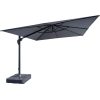FHUM052 (S) Roman Side Pole Umbrella with 360° Rotation, Optional LED & Double Canopy, Natural Anodized Aluminum, Up to 3×4M