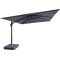 FHUM052 (S) Roman Side Pole Umbrella with 360° Rotation, Optional LED & Double Canopy, Natural Anodized Aluminum, Up to 3×4M