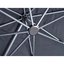 FHUM052 (S) Roman Side Pole Umbrella with 360° Rotation, Optional LED & Double Canopy, Natural Anodized Aluminum, Up to 3×4M