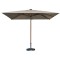 FHUM105 Premium Wood-Grain Aluminum Center Pole Outdoor Umbrella | Square Rectangular with Push-Pull & LED