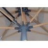 FHUM105 Premium Wood-Grain Aluminum Center Pole Outdoor Umbrella | Square Rectangular with Push-Pull & LED