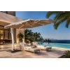 Square Cantilever Patio Umbrella 360° Swivel Aluminum Frame Commercial Parasol
