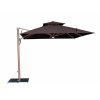 Hydraulic Cantilever Patio Umbrella 360° Swivel Wood-Grain Aluminum Athena