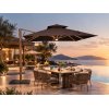 Hydraulic Cantilever Patio Umbrella 360° Swivel Wood-Grain Aluminum Athena