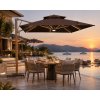 Hydraulic Cantilever Patio Umbrella 360° Swivel Wood-Grain Aluminum Athena