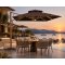 Hydraulic Cantilever Patio Umbrella 360° Swivel Wood-Grain Aluminum Athena