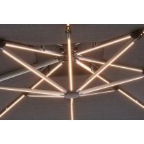 Premium 360° LED Cantilever Patio Umbrella Multi-Angle Adjustable Tilt Roman Parasol