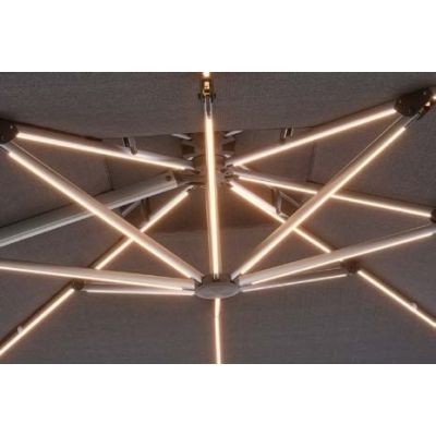 Premium 360° LED Cantilever Patio Umbrella Multi-Angle Adjustable Tilt Roman Parasol