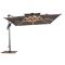 Premium 360° LED Cantilever Patio Umbrella Multi-Angle Adjustable Tilt Roman Parasol