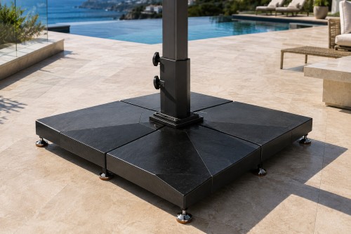 FHST060 360KG Heavy-Duty Welded Marble Base for Large Cantilever Umbrellas