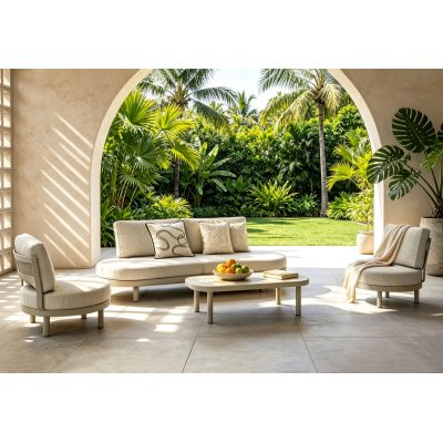 FHFS235 Luxury Outdoor Sofa Set with Aluminum Frame & Rope Weaving