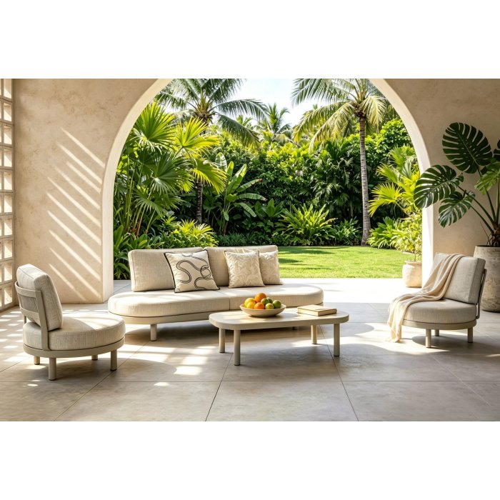 FHFS235 Luxury Outdoor Sofa Set with Aluminum Frame & Rope Weaving