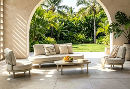 FHFS235 Luxury Outdoor Sofa Set with Aluminum Frame & Rope Weaving