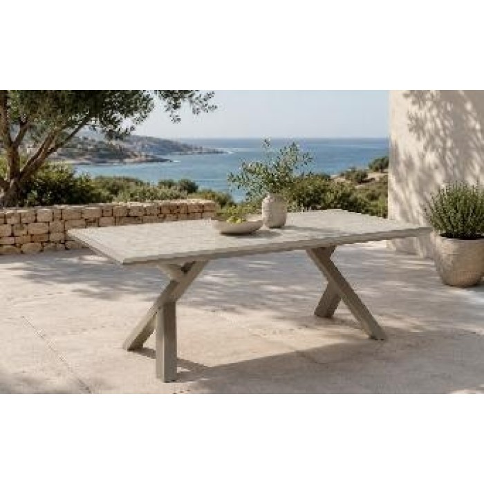 FHTB084 Modern Outdoor Dining Table with Aluminum Frame & PSPC Tabletop