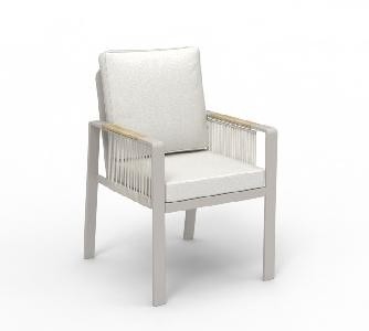 FHCH073-A1 Modern Outdoor Dining Chair with Cushioned Seat & Back