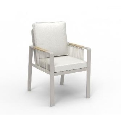 FHCH073-A1 Modern Outdoor Dining Chair with Cushioned Seat & Back