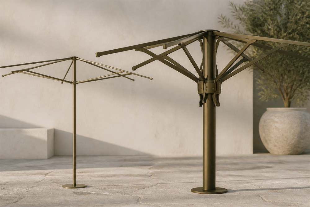 Light frame beside a heavy duty aluminum frame