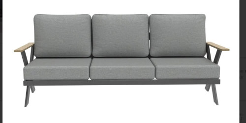 FHSF113 X-Frame High-Back Aluminum Outdoor Sofa Set, 5-Piece Modular Patio Sofa Set for Terrace, Hotel and Poolside