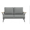 FHSF113 X-Frame High-Back Aluminum Outdoor Sofa Set, 5-Piece Modular Patio Sofa Set for Terrace, Hotel and Poolside