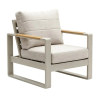 FHSF207-D1 Box-Frame Aluminum Outdoor Sofa Set, 5-Piece Modular Patio Set with Teak Armrests and Bench