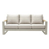 FHSF207-D1 Box-Frame Aluminum Outdoor Sofa Set, 5-Piece Modular Patio Set with Teak Armrests and Bench
