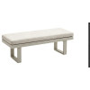 FHSF207-D1 Box-Frame Aluminum Outdoor Sofa Set, 5-Piece Modular Patio Set with Teak Armrests and Bench