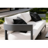 FHSF075-B1 Dark Grey Aluminum Outdoor Sofa Set, 4-Piece Patio Set with 20 cm Cushions and Low Table for Courtyard and Garden