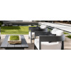 FHSF075-B1 Dark Grey Aluminum Outdoor Sofa Set, 4-Piece Patio Set with 20 cm Cushions and Low Table for Courtyard and Garden