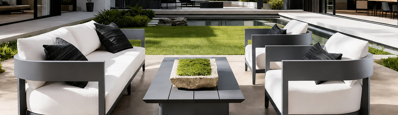 FHSF075-B1 four-piece lounge group with the double-seater, single-seaters and low coffee table