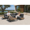 Aluminium Outdoor Sofa Set | L-Shape Corner Garden Sofa with Slatted Coffee Table for Hotel Terrace Patio
