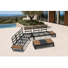 Aluminium Outdoor Sofa Set | L-Shape Corner Garden Sofa with Slatted Coffee Table for Hotel Terrace Patio
