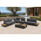 Aluminium Outdoor Sofa Set | L-Shape Corner Garden Sofa with Slatted Coffee Table for Hotel Terrace Patio