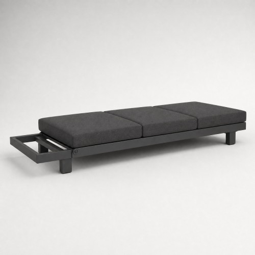 Aluminium Outdoor Sofa Set | L-Shape Corner Garden Sofa with Adjustable Backrest & Wood-Top Coffee Table