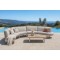 Curved Modular Aluminium Outdoor Sofa Set | Cream Cushion Round Garden Lounge for Villa Courtyard Hotel Terrace