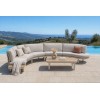 Curved Modular Aluminium Outdoor Sofa Set | Cream Cushion Round Garden Lounge for Villa Courtyard Hotel Terrace