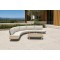 Curved Modular Aluminium Outdoor Sofa Set | Cream Cushion Round Garden Lounge for Villa Courtyard Hotel Terrace